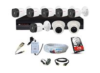 CP Plus 8-Channel HD DVR with 2.4-MP 6 Outdoor Cameras, 2.4-MP 2 Indoor Cameras, 1 TB HDD (2 Years Warranty), 8-CH ANTECH Power Supply & Cable, HDMI, BNC & DC Security Camera/CCTV Camera Set