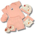 Neomee newborn baby gift set, 100% pure combed cotton, 100% AZO free colors | 0-6+ months | Pack of 7 pieces