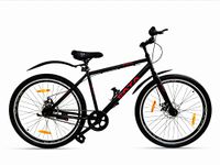 CAYA Hydra 27.5T Cycle for Men & Women with Dual Disc Brakes/Steel Frame 18" Inches with 90% Assembled Unisex Cycle Tyre 27.5" Inch/Bicycle Ideal for 15+ Adults-(Black)