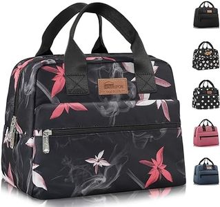 HOMESPON Lonchera aislada para mujeres, hombres, adultos, mujeres, bolsa de almuerzo de gran capacidad, bolsa de mano para el trabajo, picnic o viajes (flores rosas)