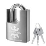 KAWAHA 21/40KD-3SK High Security Stainless Steel Shrouded Padlock with Key for Both Indoor and Outdoor use (Heavy Duty, Anti-Rust) (1-9/16 in. (40mm), Keyed Different - 3 Stainless Steel Keys)