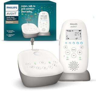Philips Avent DECT - Écoute-bébé Audio avec veilleuse à Projection d'étoiles, berceuses, Conversation bidirectionnelle, portée de 330 m, autonomie de 24 h, Mode Nuit, modèle SCD733/26