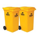 Nilkamal Plastic 120 Ltr Wheel Garbage Dustbin (Pack of 2 Yellow & Yellow)