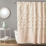 Lush Decor Lucia Shower Curtain, 72-Inch by 72-Inch, Ivory