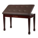 FILISITE Microphone Piano Bench with Tufted Seat, Backrest, Black (Brown)