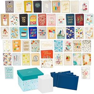 Hallmark All Occasion Boxed Set of Assorted Blank Greeting Cards with Card Organizer (Pack of 100)—Birthday, Thank You, Congratulations, Wedding, Baby, Thinking of You, Sympathy