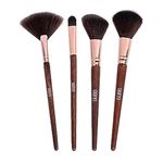 GUBB 4 Makeup Brush Set - Powder Brush, Blush Brush, Fan Brush & Eyeshadow Brush with ultra soft Bristles