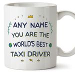 MUGFFINS Personalised Mug for Taxi Driver - in English - World's Best - Funny Custom Gift for Colleagues - Ceramic 11oz Mug