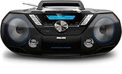 Philips AZB798T/12 CD sound machine, Portable CD player (DAB+ /FM digital tuner, Bluetooth, CD, MP3-CD, USB, cassette, all-in-one sound system) black