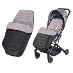 Universal Pushchair Footmuff Fleece Lined Stroller Pram Waterproof and Windproof 2 in 1 Foot Cover Winter Warm Detachable Baby Stroller Liner Infant Toddler Buggy Thicken Footmuff Bag with Dual-zips