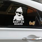 Baby on Board vehicle decal car sticker The Hangover baby car Sticker Decal Safety Caution Sign for Car Windows -White(2 in 1)