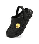 Cubufly Kids Garden Clogs Toddler Slides Sandals Non Slip Water Shoes for Boys Girls Indoor Outdoor (Toddler/Little Kids/Big Kids) Black