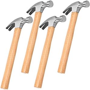 FUNSUEI 4 PCS 16 OZ Claw Hammer, Straight Claw Hammer, Carbon Steel Rip Claw Hammer with Wood Handle for Prying Nails, Woodworking, Repairing