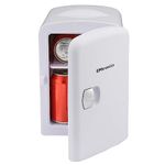 EMtronics EMMF4LWH Compact Mini Cooler Fridge 4 Litre, 6 Can Portable AC+DC Power For Bedrooms, Cars, Offices; Skincare, Makeup, Cosmetics, Food (White)