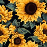 REDAMANCY Dark Black Sunflowers Yel