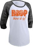 Hip Together Hoop There It is Women's Basketball Raglan (Small) White