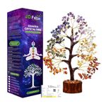 JD FRESH 7 Chakra Crystal Tree| showpiece Crystal Tree for Good Luck and Positive Energy | showpiece for Living Room |Natural Healing Gemstones Money Tree| Spiritual Gift, Home Décor Chakra Tree