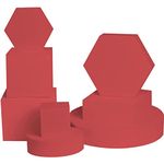 Store2508 Photography Props Photography Blocks Craft Hard Foam Blocks Shapes for Cosmetics, Makeup Tools Flat Lay Photo Shoot for Products Set of 8 (Red)