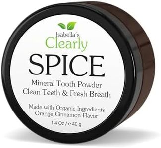 SPICE Remineralizing Tooth Powder | Teeth Whitening Natural Toothpaste Fluoride Free for Adults, Kids, Sensitive Gums | Xylitol, Baking Soda, Bentonite Clay, Calcium (Orange/Cinnamon Spice)