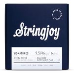 Stringjoy BAL95 Signatures Nickel Electric Guitar Strings, (Balanced Super Light Plus Gauge - 9.5-46)