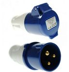GENUINE 16A 230V 3PIN IN-LINE CARAVAN PLUG & SOCKET FOR MAINS MP372 MP373B MAYPOLE