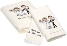 Avanti Linens Bride & Groom Bath Towel, Hand Towel, Fingertip Towel Set, White