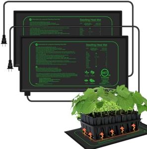 Higoro Seedling Heat Mat for Seed Starting, 10" x 20.75" 21W Waterproof Heating Pad for Indoor Tray Plants,Safe & Durable Warm Mats for Hydroponics Germination,2 Pack