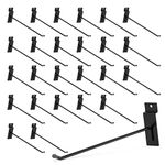 unp POETISKE Slatwall Hooks 32PC 12 Inch, Slatwall Accessories Slatwall Panel Hooks Garage Organization Slat Wall Hooks Heavy Duty Pegboard Gridwall Hooks Display Hooks for Retail Black