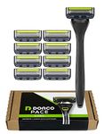 Dorco Pace 5 Pro Razor System for Men - Five Blade Precision Shaving - 1 Handle + 9 Cartridge Set