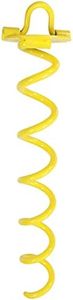 Sunnydaze 16-Inch Heavy-Duty Spiral Screw Ground Anchor - for Securing Tent, Dog Stake, or Canopy - Yellow