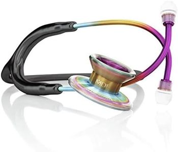 MDF Instruments MD One Epoch Lightweight Titanium Stethoscope, Adult, Free-Parts-for-Life, Black Tube, Kaleidoscope Chestpiece-Headset, MDF777TKL11