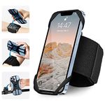 HLOMOM 3 in 1 Bike Phone Mount/Wrist Phone Holder/Cell Phone Armbands,360° Rotatable & Detachable Sports Mobile Phone Holder for iPhone 14/13/12/11,Pro,XS,Samsung Galaxy, Suit for 4.5'-7' Cellphone