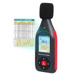 Decibel Meter Data Logger Digital Sound Decibel Meter, Sound Level Meter with 43,000 Data Record & Export, Rechargeable Noise Meter with A/C Frequency&DC Output, 3-Color Alarm, Real Time Measurement