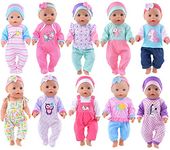 DB 10 Sets Sweet Doll Clothes Accessories Include Hats and Head Bands for 43cm New Born Baby Doll