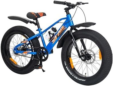 VESCO STAG Blue 20.400 Fat Tyre Cycle for Kids Boys & Girls Single Speed | Dual Disc Brake | Rigid Fork | Frame 12.5 Inch | Ideal for 8 to10 Years (Blue)