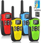 Walkie Talkies for Adults Long Range 4 Pack, NXGKET Rechargeable Kids Walky Talky with Built-In Li-Ion Battery, 16 Channels Radio with Type-C Charging Cable,VOX Function,LED Flashlight, for Camping