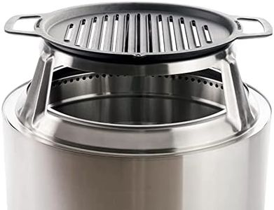 Solo Stove Yukon Grill Top & Hub – Cast Iron Cooktop with Stainless Steel Hub, 8” Elevated Grill Accessory for Yukon Fire Pit, 17.5" Diameter, 21.5 lbs