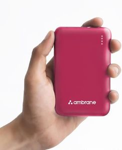 Ambrane 10000mAh Slimmest & Compact (Pocket/Bag Friendly) Powerbank, 22.5W Fast Charging, USB & Type C Output, Power Delivery, Quick Charge for iPhone, Android & Other Devices (Powerlit, Maroon)