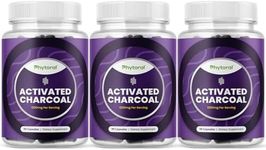 Extra Strength Activated Charcoal Pills - 1200mg Per Serving Activated Charcoal Capsules for Digestive Health & Occasional Upset Stomach Relief for Adults - Coconut Charcoal Supplement - 3 Month