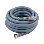 Camco EvoFlex 25-Foot Camper/RV Drinking Water Hose | Features an Extra Flexible Design with Stainless Steel Strain Relief Ends | Lead-Free, BPA-Free & Phthalate-Free | Slate (22580)