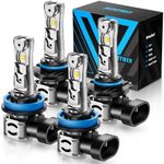 rimthin 9005 H 11 Bulbs Combo, H 11 9005 Fog Lights Bulb, 800% Brighter with Cooling Fan, Plug and Play, Pack of 4
