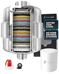 SparkPod High Output Shower Filter Capsule - 23 Stages 40x Chlorine and Heavy Metals Filtration - Reduces Overall Dryness in Skin Scalp and Hair - Tool-Free 1-Min Installation - Twist Swap and Secure