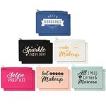 12-Pack Motivational Quote Canvas Bulk Makeup Bags with Zippers - 6x8 Makeup Bag for Women and Teens, Traveling, Work, School, Everyday Use (6 Designs)