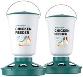 kakahigh Hanging Chicken Feeder 2 Pack Set, 3.3LB Small Chicken Feeder with 8 Holes and Stainless Steel Hanging, Sturdy and Easy to Access for Chicken Duck Quail Coop Accessories, No Mess