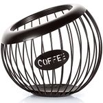 Olyzer Coffee Pod Holder, Large Capacity K Cup Storage Organization, Metal K Cup Organizer for Kcup Storage and Espresso Capsule Holder, Coffee Pod Storage, Coffee Bar Accessories (Coffee)