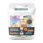 Kitchen Safe Time Locking Container (Medium), Timed Lock Box with Access Port for Cell Phones, Snacks, and other unwanted temptations (White Lid + 5.5 Clear Base with Access Port)