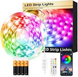 FUPT Led Strip Lights,2m LEDs Light Strips Battery Powered with App&Remote, Flexible 5050 RGB Colour Changing Led Lights for Bedroom,TV,Gaming Room Music Sync,Christmas,Halloween Decorations