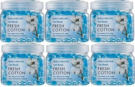 SMELLS BEGONE Odor Eliminator Gel Beads - 12 oz, Pack of 6 - Eliminates Odor in Bathrooms, Cars, Boats, RVs & Pet Areas - Air Freshener - Made with Essential Oils - Fresh Cotton Scent