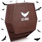 DoubleFill Brown Wood Bat House Multi Chamber Design for Outdoors Bats to Land and Roost