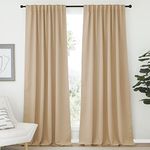 NICETOWN Window Treatment Elegant Curtains - (Biscotti Beige Color) 70 Width X 108, 1 Pair, Curtains and Drapes for Bedroom